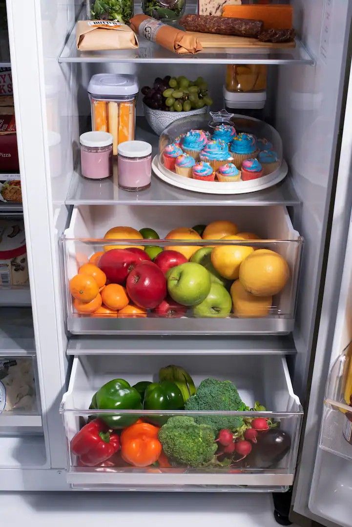 LG - 36-in Wide 27.1 Cu. Ft. Side-by-Side Smart Refrigerator with Craft Ice - Black Stainless Steel