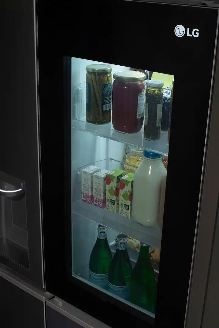 LG - 36-in Wide 27.1 Cu. Ft. Side-by-Side Smart Refrigerator with Craft Ice - Black Stainless Steel