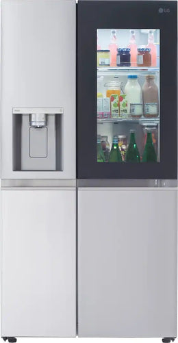 LG - 36-in Wide 27.1 Cu. Ft. Side-by-Side Smart Refrigerator with Craft Ice - Stainless Steel