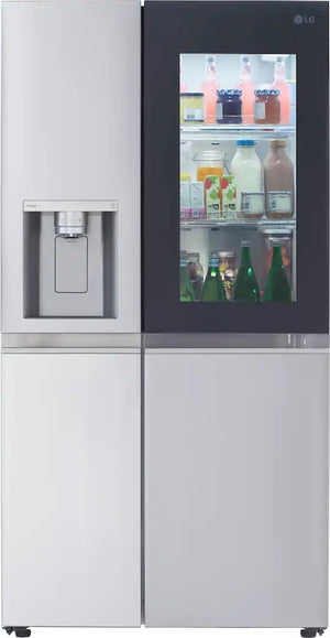 LG - 36-in Wide 27.1 Cu. Ft. Side-by-Side Smart Refrigerator with Craft Ice - Stainless Steel