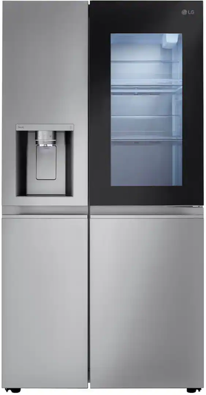 LG - 36-in Wide 27.1 Cu. Ft. Side-by-Side Smart Refrigerator with Craft Ice - Stainless Steel