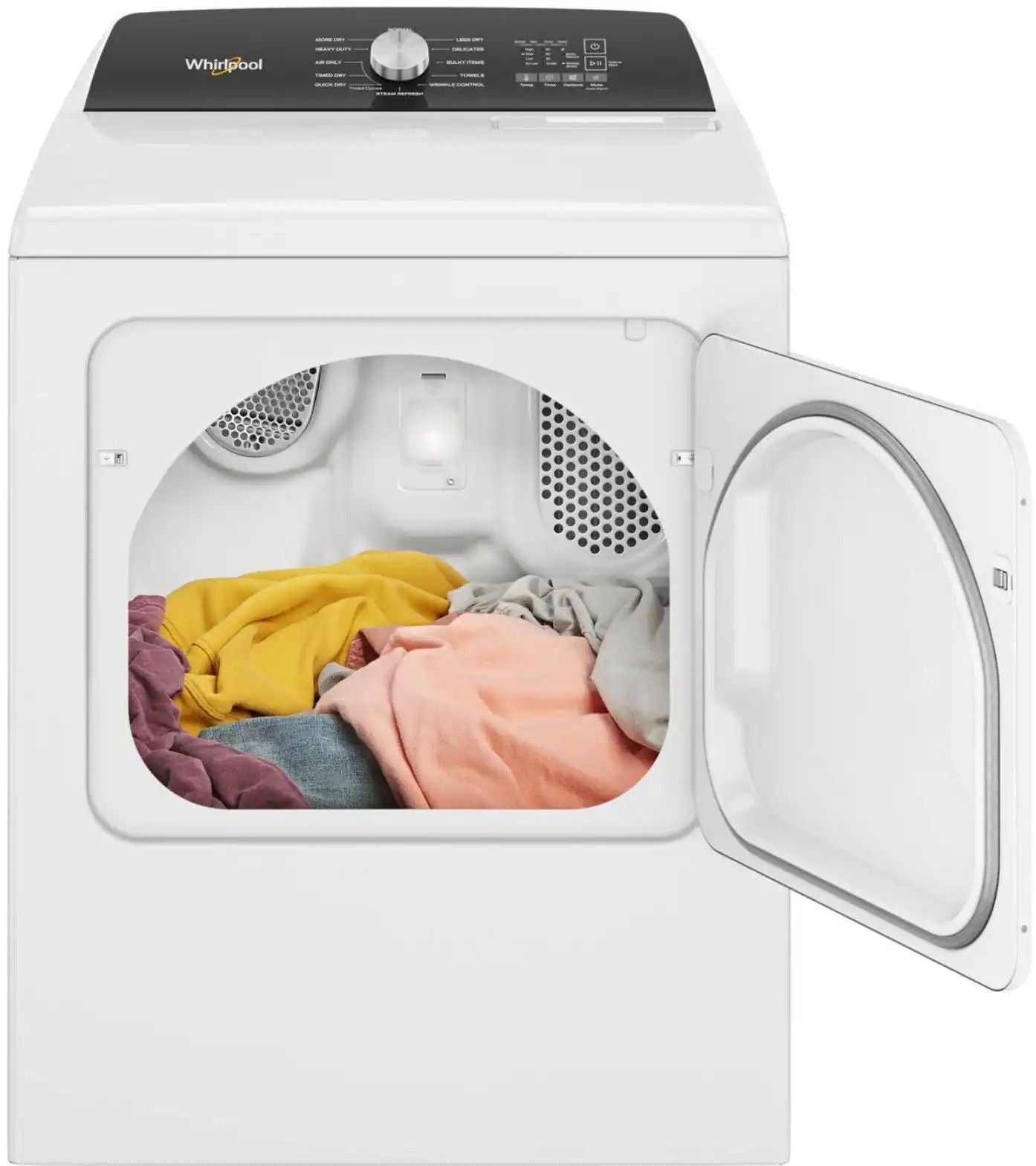 Package - Whirlpool - 4.7-4.8 Cu. Ft. Top Load Washer with 2 in 1 Removable Agitator and 7.0 Cu. Ft. Electric Dryer with Steam and Moisture Sensing - White