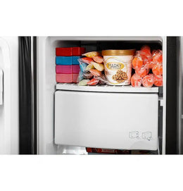 GE - 36 in. Wide 25.3 Cu. Ft. Side-by-Side Refrigerator with External Ice & Water Dispenser - High Gloss Black