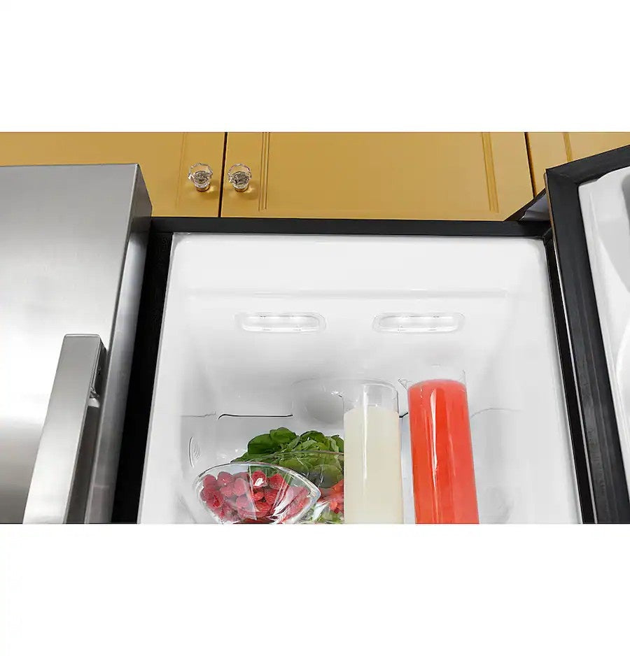 GE - 36 in. Wide 25.3 Cu. Ft. Side-by-Side Refrigerator with External Ice & Water Dispenser - Stainless Steel