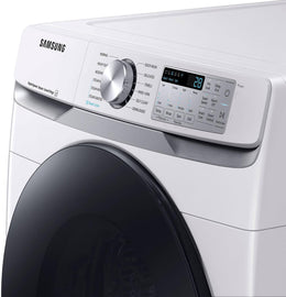 Package - Samsung - 4.5 Cu. Ft. High-Efficiency Stackable Smart Front Load Washer with Steam and Super Speed Wash and 7.5 Cu. Ft. Stackable Smart Electric Dryer with Steam Sanitize+ - White