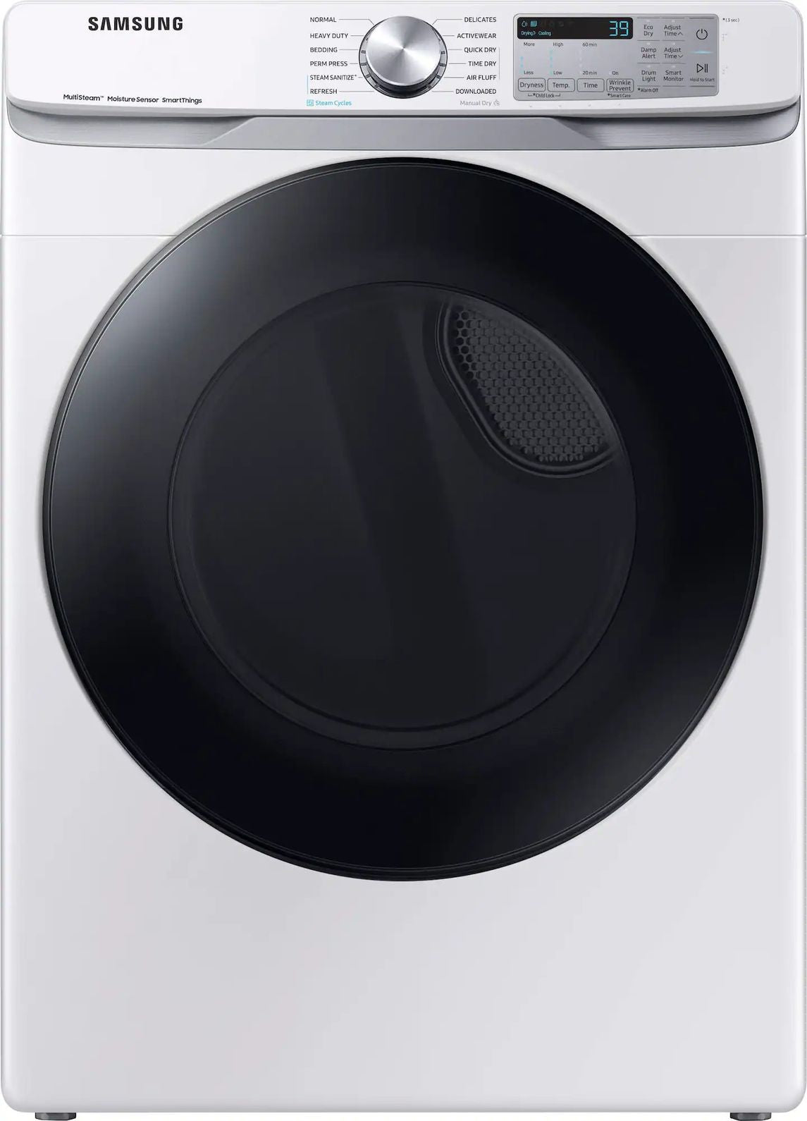 Package - Samsung - 4.5 Cu. Ft. High-Efficiency Stackable Smart Front Load Washer with Steam and Super Speed Wash and 7.5 Cu. Ft. Stackable Smart Electric Dryer with Steam Sanitize+ - White