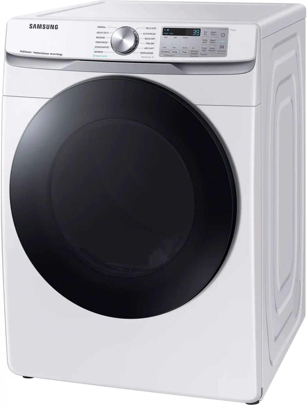 Package - Samsung - 4.5 Cu. Ft. High-Efficiency Stackable Smart Front Load Washer with Steam and Super Speed Wash and 7.5 Cu. Ft. Stackable Smart Electric Dryer with Steam Sanitize+ - White