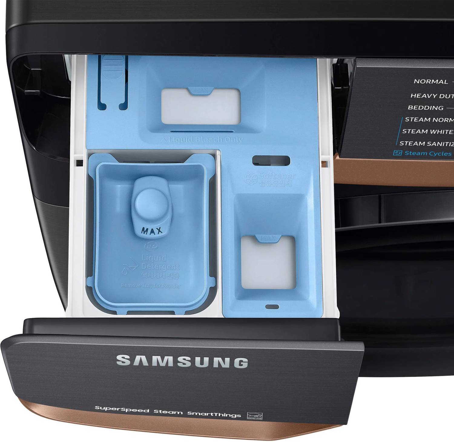 Package - Samsung - 5.0 Cu. Ft. High-Efficiency Stackable Smart Front Load Washer with Steam and Super Speed Wash and 7.5 Cu. Ft. Stackable Smart Electric Dryer with Steam and Sensor Dry - Brushed Black