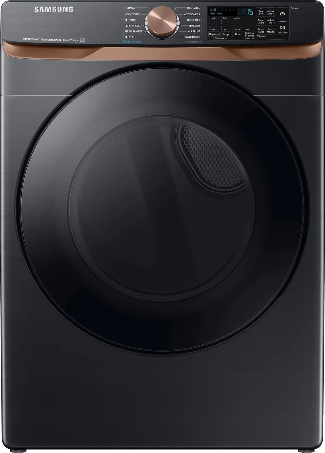 Package - Samsung - 5.0 Cu. Ft. High-Efficiency Stackable Smart Front Load Washer with Steam and Super Speed Wash and 7.5 Cu. Ft. Stackable Smart Gas Dryer with Steam and Sensor Dry - Brushed Black