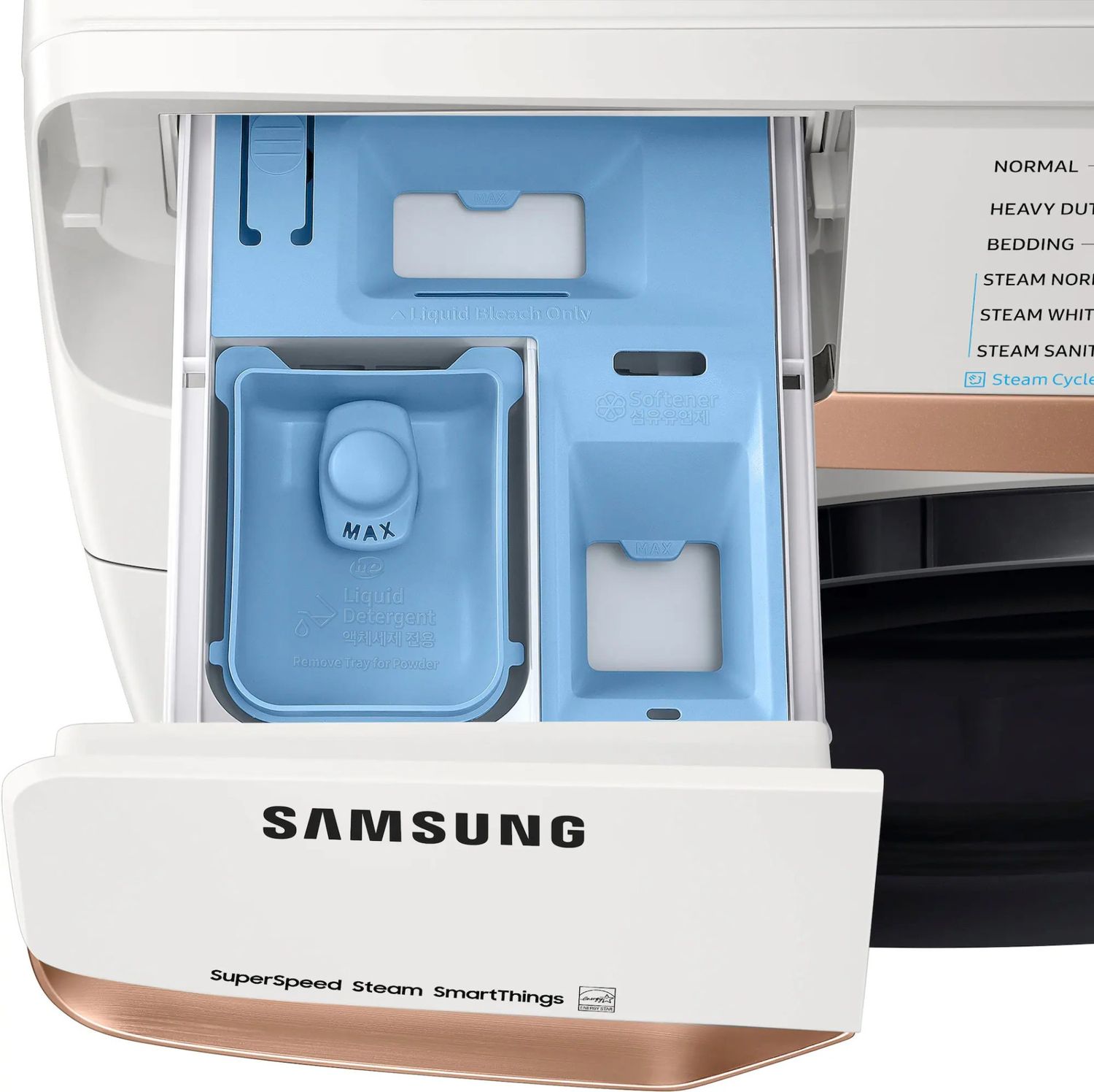 Package - Samsung - 5.0 Cu. Ft. High-Efficiency Stackable Smart Front Load Washer with Steam and Super Speed Wash and 7.5 Cu. Ft. Stackable Smart Electric Dryer with Steam and Sensor Dry - Ivory