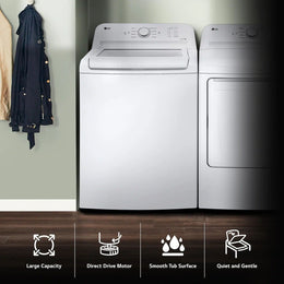 Package - LG - 4.1 Cu. Ft. High-Efficiency Top Load Washer with TurboDrum Technology and 7.3 Cu. Ft. Electric Dryer with Sensor Dry - White