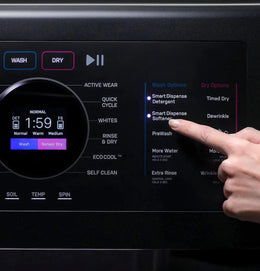 GE Profile - UltraFast 4.8 Cu. Ft. High-Efficiency Smart Front Load Washer and Electric Dryer Combo with Ventless Heat Pump - Carbon Graphite