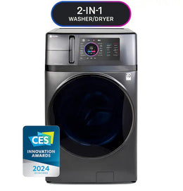 GE Profile - UltraFast 4.8 Cu. Ft. High-Efficiency Smart Front Load Washer and Electric Dryer Combo with Ventless Heat Pump - Carbon Graphite