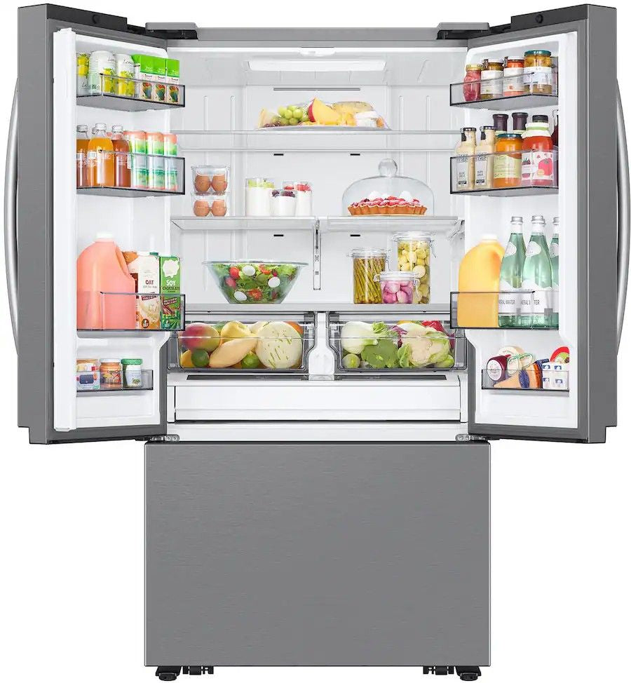 Samsung - 36 in. Wide 32 cu. ft. 3-Door French Door Smart Refrigerator with Dual Auto Ice Maker - Stainless Steel