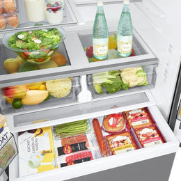 Samsung - 36 in. Wide 32 cu. ft. 3-Door French Door Smart Refrigerator with Dual Auto Ice Maker - Stainless Steel
