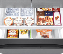Samsung - 36 in. Wide 32 cu. ft. 3-Door French Door Smart Refrigerator with Dual Auto Ice Maker - Stainless Steel