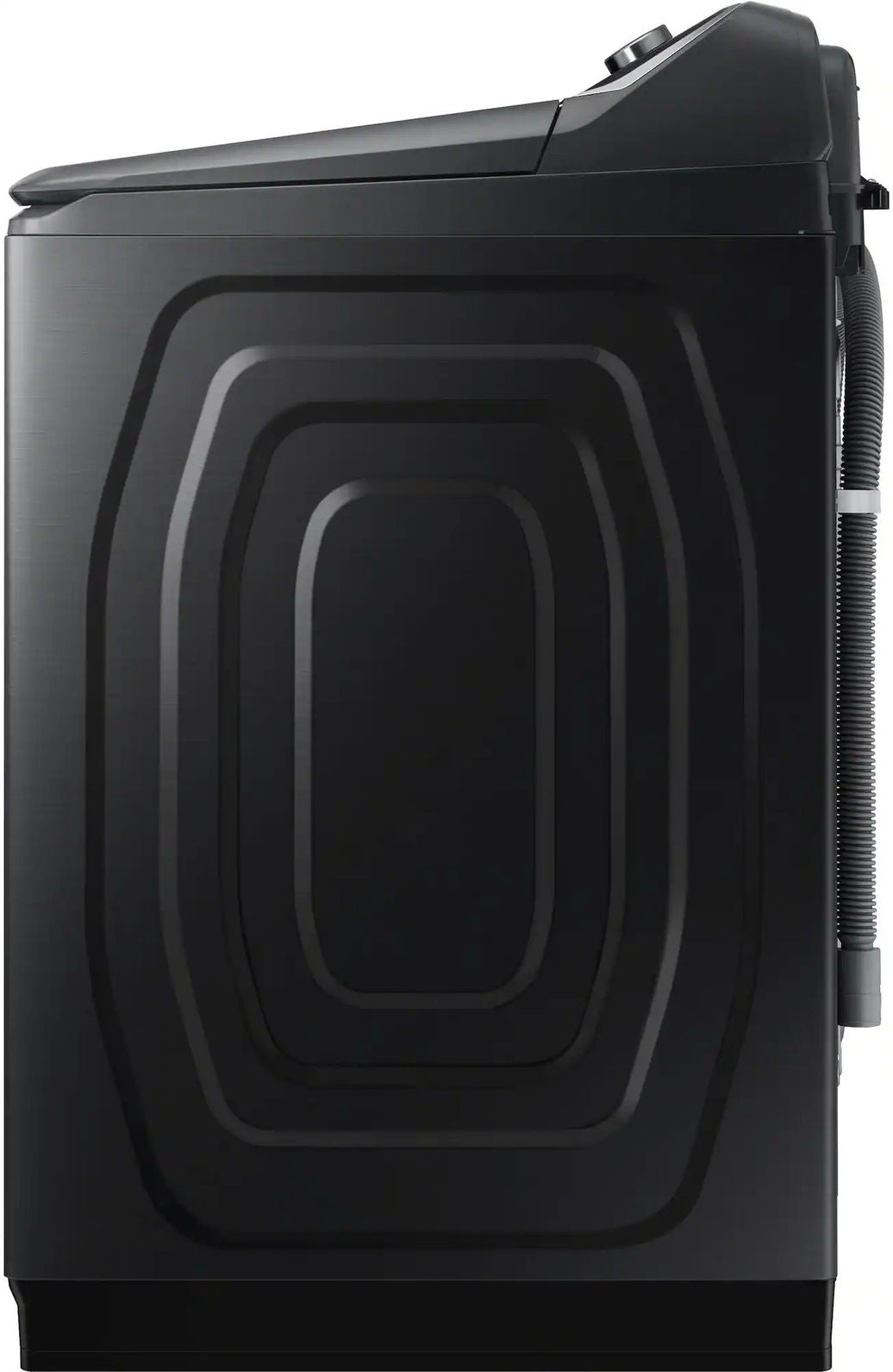 Package - Samsung - 5.5 Cu. Ft. High-Efficiency Smart Top Load Washer with Super Speed Wash - Brushed Black and 7.4 Cu. Ft. Smart Electric Dryer with Steam Sanitize+ - Black