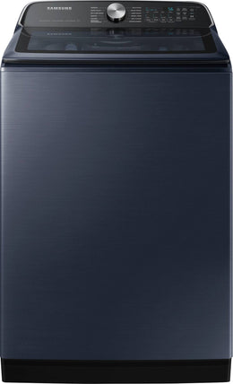 Package - Samsung - 5.4 Cu. Ft. High-Efficiency Smart Top Load Washer with Pet Care Solution and 7.4 Cu. Ft. Smart Electric Dryer with Steam and Pet Care Dry - Brushed Navy