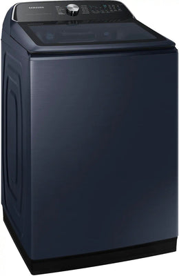 Package - Samsung - 5.4 Cu. Ft. High-Efficiency Smart Top Load Washer with Pet Care Solution and 7.4 Cu. Ft. Smart Electric Dryer with Steam and Pet Care Dry - Brushed Navy