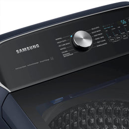 Package - Samsung - 5.4 Cu. Ft. High-Efficiency Smart Top Load Washer with Pet Care Solution and 7.4 Cu. Ft. Smart Electric Dryer with Steam and Pet Care Dry - Brushed Navy