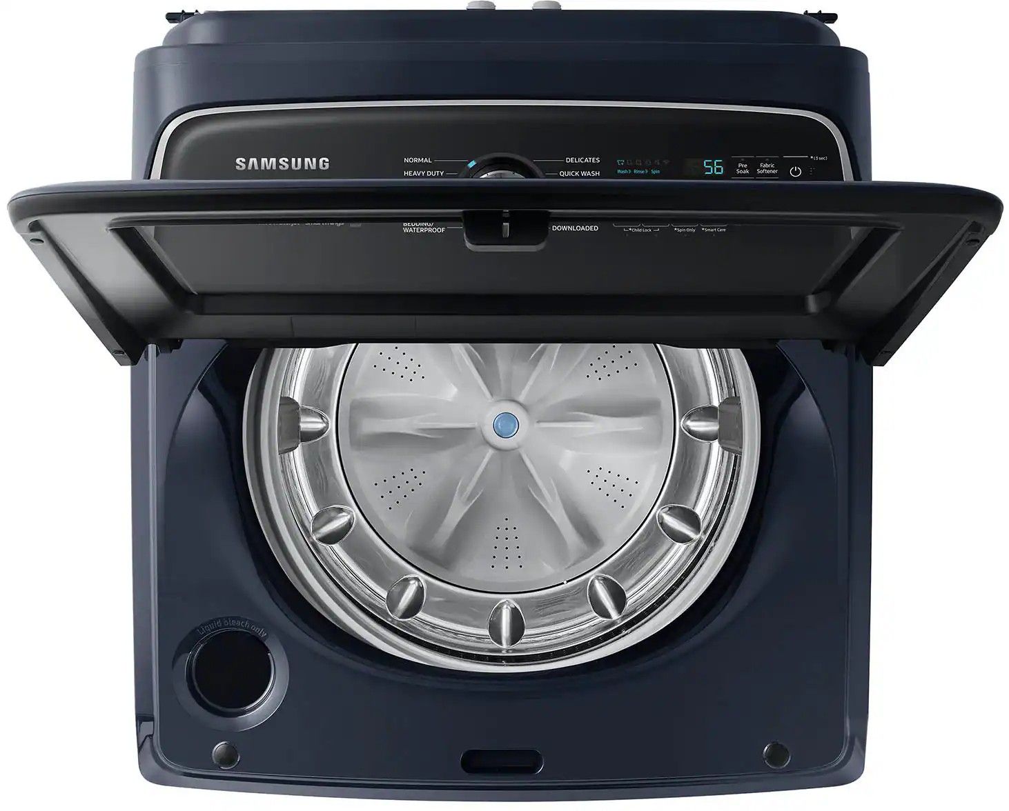 Package - Samsung - 5.4 Cu. Ft. High-Efficiency Smart Top Load Washer with Pet Care Solution and 7.4 Cu. Ft. Smart Gas Dryer with Steam and Pet Care Dry - Brushed Navy