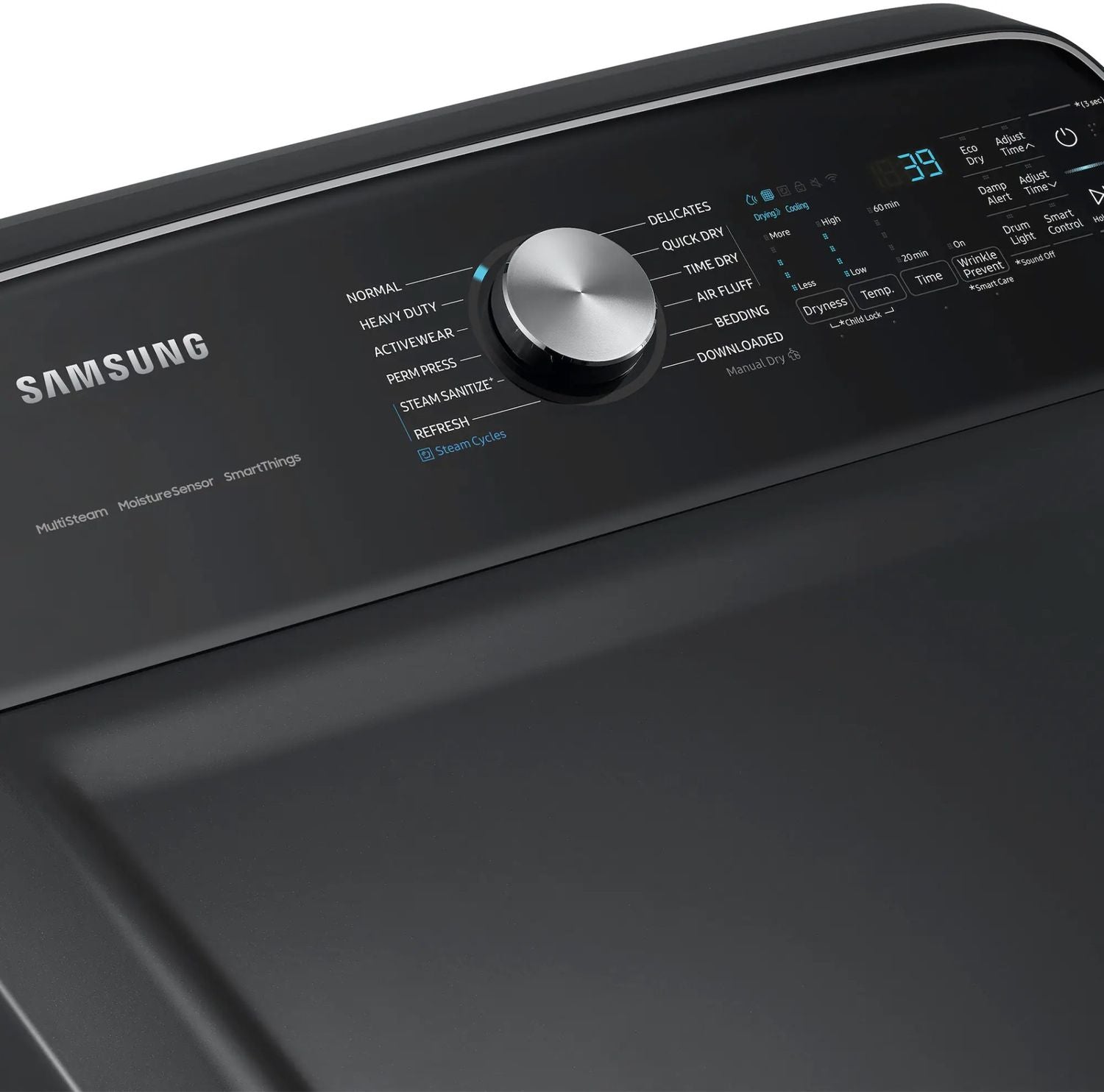 Package - Samsung - 5.5 Cu. Ft. High-Efficiency Smart Top Load Washer with Super Speed Wash - Brushed Black and 7.4 Cu. Ft. Smart Electric Dryer with Steam Sanitize+ - Black