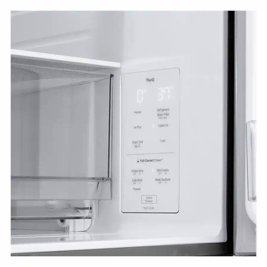 LG - 36-in Standard-Depth MAX 29.6 Cu. Ft. 4-Door French Door Smart Refrigerator with Full-Convert Drawer - Stainless Steel