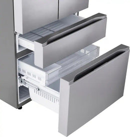LG - 36-in Standard-Depth MAX 29.6 Cu. Ft. 4-Door French Door Smart Refrigerator with Full-Convert Drawer - Stainless Steel