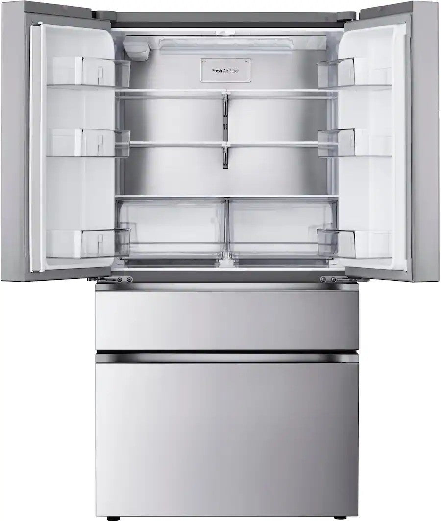 LG - 36-in Standard-Depth MAX 29.6 Cu. Ft. 4-Door French Door Smart Refrigerator with Full-Convert Drawer - Stainless Steel