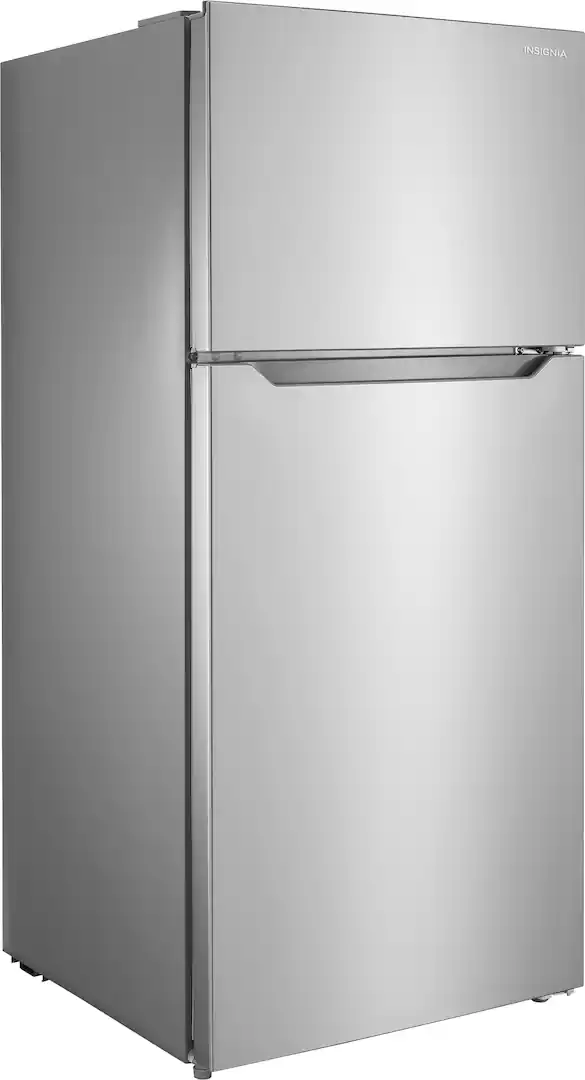 Insignia™ - 28 in. Wide 14.2 Cu. Ft. Top-Freezer Refrigerator with ENERGY STAR Certification - Stainless Steel