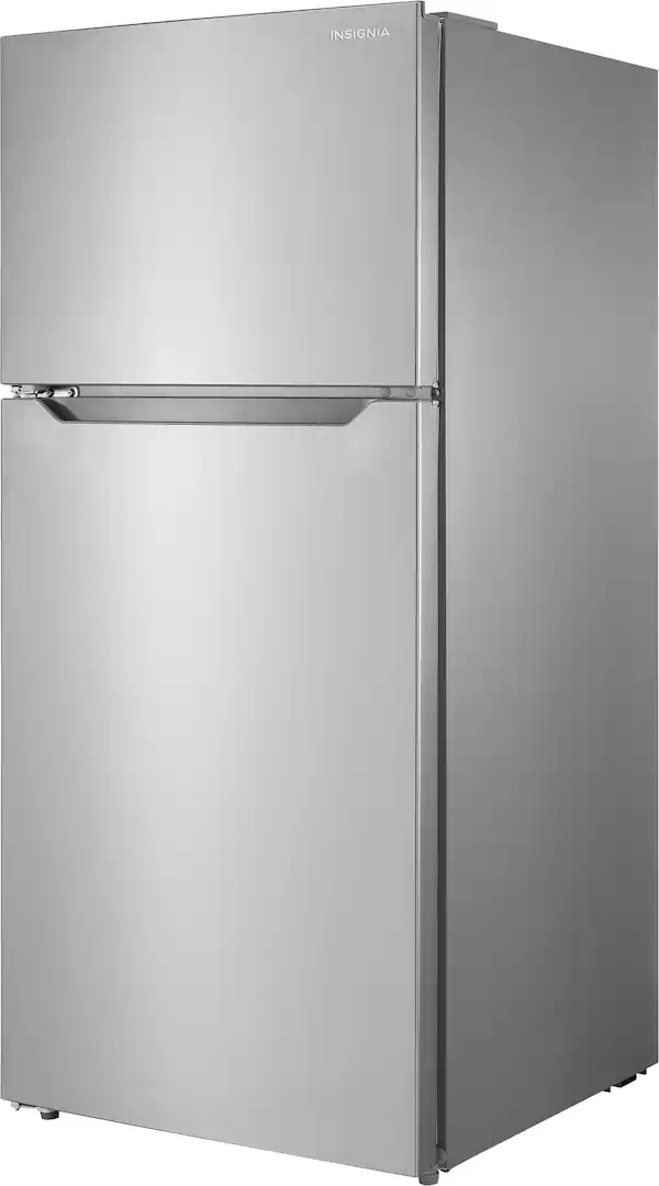 Insignia™ - 28 in. Wide 14.2 Cu. Ft. Top-Freezer Refrigerator with ENERGY STAR Certification - Stainless Steel