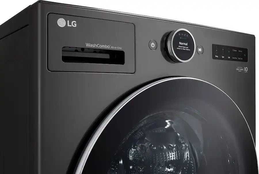 LG - 5.0 Cu. Ft. HE Smart Mega Capacity All-in-One Electric Washer/Dryer WashCombo with Steam and Ventless Inverter Heat Pump - Black Steel
