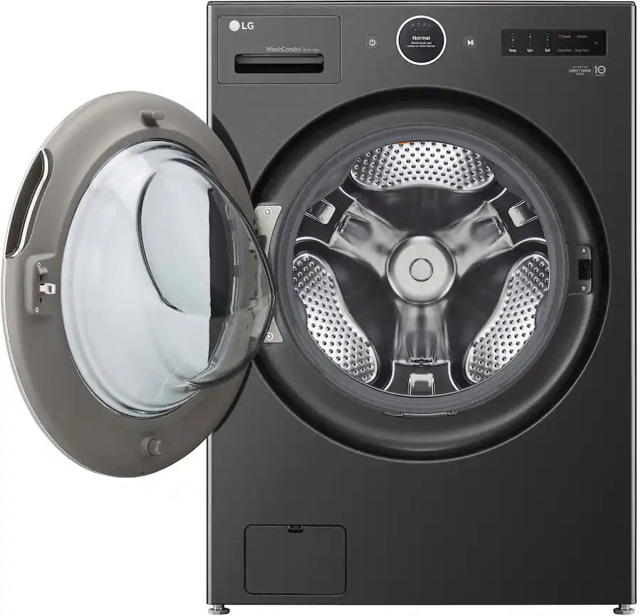 LG - 5.0 Cu. Ft. HE Smart Mega Capacity All-in-One Electric Washer/Dryer WashCombo with Steam and Ventless Inverter Heat Pump - Black Steel