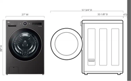 LG - 5.0 Cu. Ft. HE Smart Mega Capacity All-in-One Electric Washer/Dryer WashCombo with Steam and Ventless Inverter Heat Pump - Black Steel