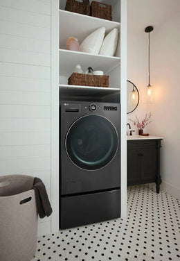 LG - 5.0 Cu. Ft. HE Smart Mega Capacity All-in-One Electric Washer/Dryer WashCombo with Steam and Ventless Inverter Heat Pump - Black Steel