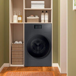 Samsung - 5.3 cu. ft. Bespoke AI Ventless Smart All-In-One Front Load Washer/Electric Dryer Combo with Ventless Heat Pump - Dark Steel