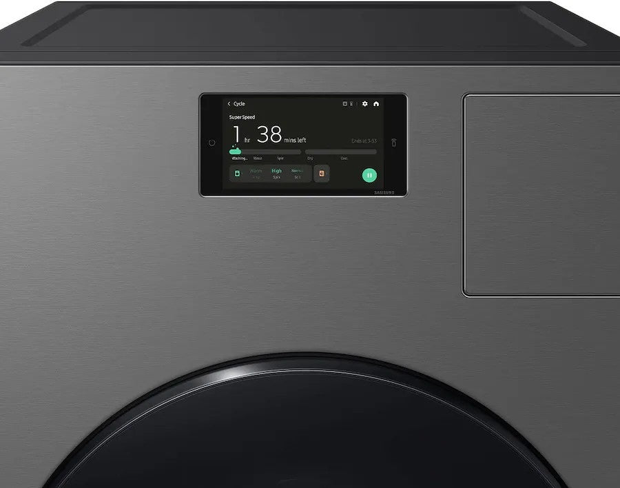 Samsung - 5.3 cu. ft. Bespoke AI Ventless Smart All-In-One Front Load Washer/Electric Dryer Combo with Ventless Heat Pump - Dark Steel