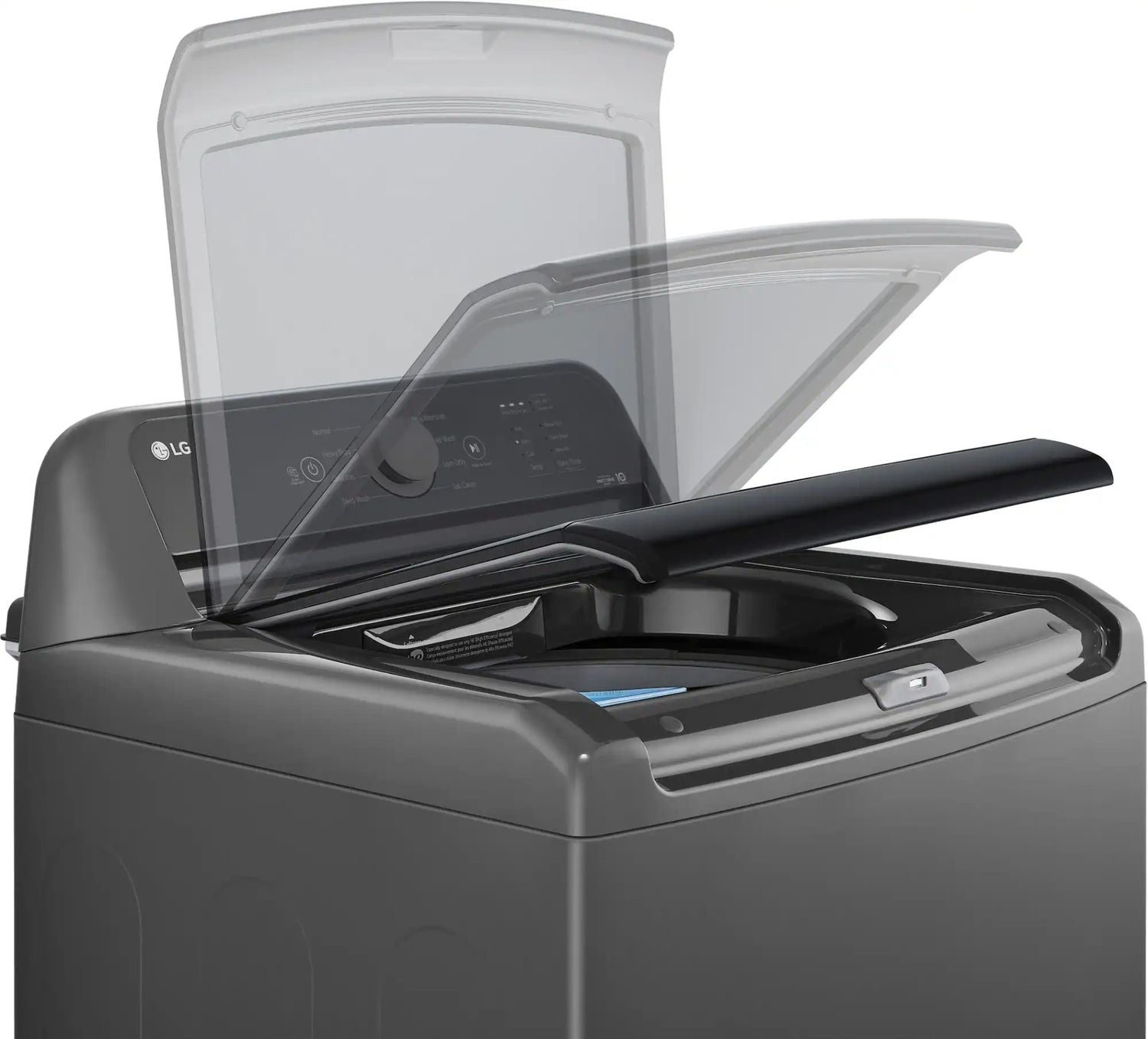 Package - LG - 4.1 Cu. Ft. High-Efficiency Top Load Washer with TurboDrum Technology and 7.3 Cu. Ft. Electric Dryer with Sensor Dry - Monochrome Grey