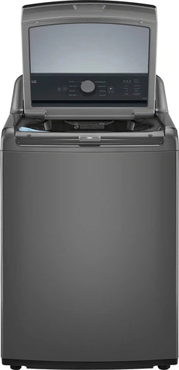 Package - LG - 4.1 Cu. Ft. High-Efficiency Top Load Washer with TurboDrum Technology and 7.3 Cu. Ft. Electric Dryer with Sensor Dry - Monochrome Grey