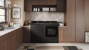 Package - LG - 5.5 Cu. Ft. High Efficiency Smart Top Load Washer with EasyUnload and 7.3 Cu. Ft. Smart Electric Dryer with Steam and EasyLoad Door - Matte Black
