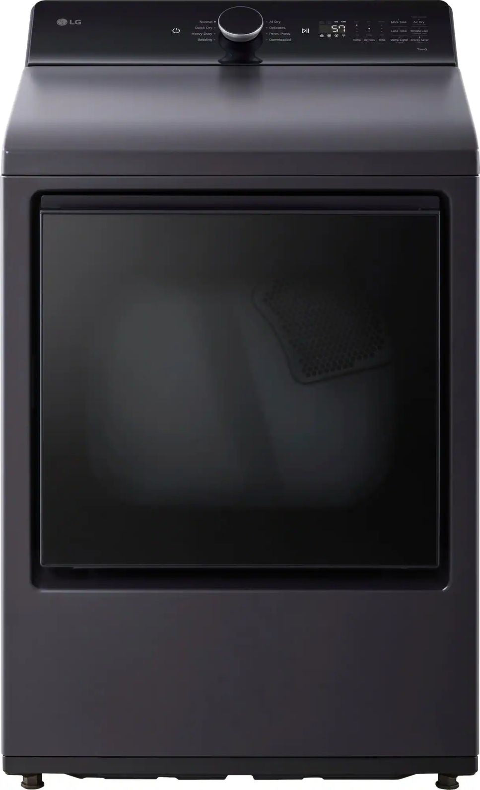 Package - LG - 5.5 Cu. Ft. High Efficiency Smart Top Load Washer with EasyUnload and 7.3 Cu. Ft. Smart Electric Dryer with EasyLoad Door - Matte Black