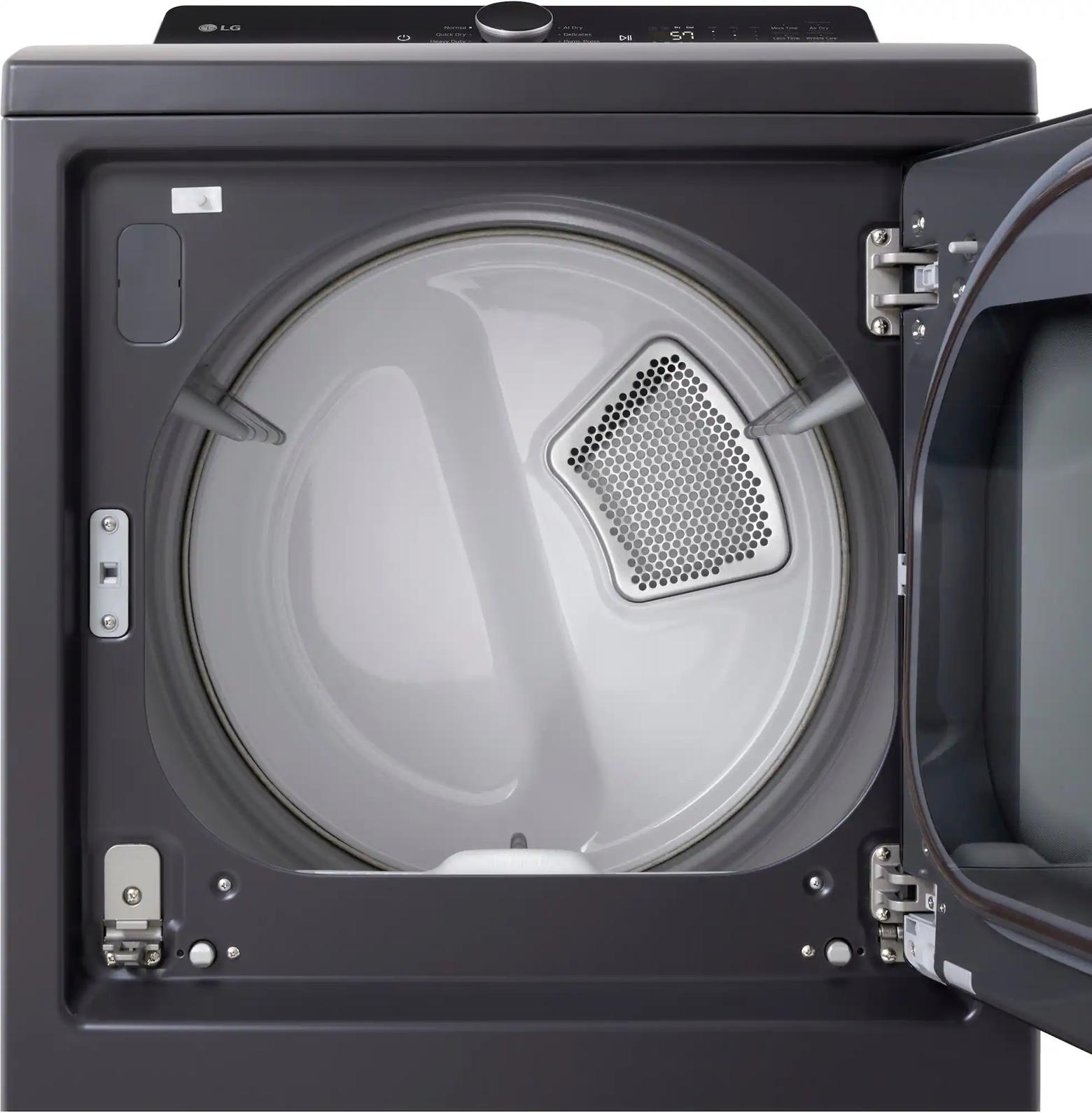 Package - LG - 5.5 Cu. Ft. High Efficiency Smart Top Load Washer with EasyUnload and 7.3 Cu. Ft. Smart Electric Dryer with EasyLoad Door - Matte Black