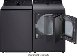 Package - LG - 5.5 Cu. Ft. High Efficiency Smart Top Load Washer with EasyUnload and 7.3 Cu. Ft. Smart Electric Dryer with EasyLoad Door - Matte Black