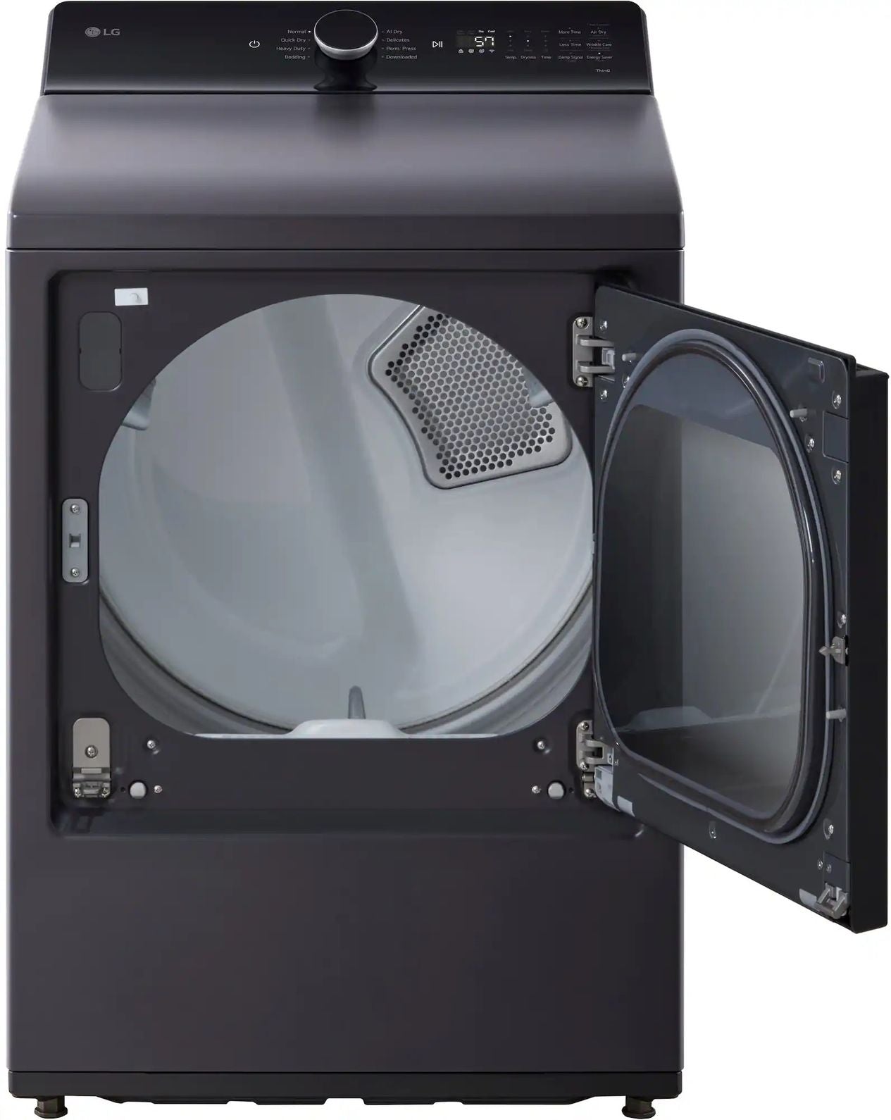 Package - LG - 5.5 Cu. Ft. High Efficiency Smart Top Load Washer with EasyUnload and 7.3 Cu. Ft. Smart Electric Dryer with EasyLoad Door - Matte Black