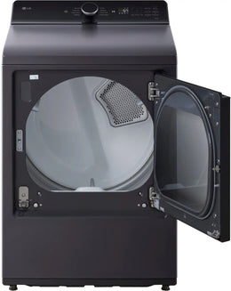 Package - LG - 5.5 Cu. Ft. High Efficiency Smart Top Load Washer with EasyUnload and 7.3 Cu. Ft. Smart Electric Dryer with EasyLoad Door - Matte Black