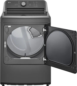 Package - LG - 4.1 Cu. Ft. High-Efficiency Top Load Washer with TurboDrum Technology and 7.3 Cu. Ft. Electric Dryer with Sensor Dry - Monochrome Grey