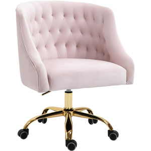 Meridian Arden Pink Velvet Office Chair