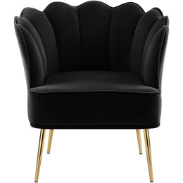 Meridian Jester Black Velvet Accent Chair
