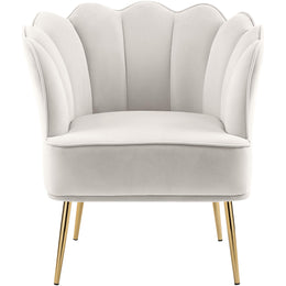 Meridian Jester Cream Velvet Accent Chair