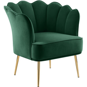 Meridian Jester Green Velvet Accent Chair